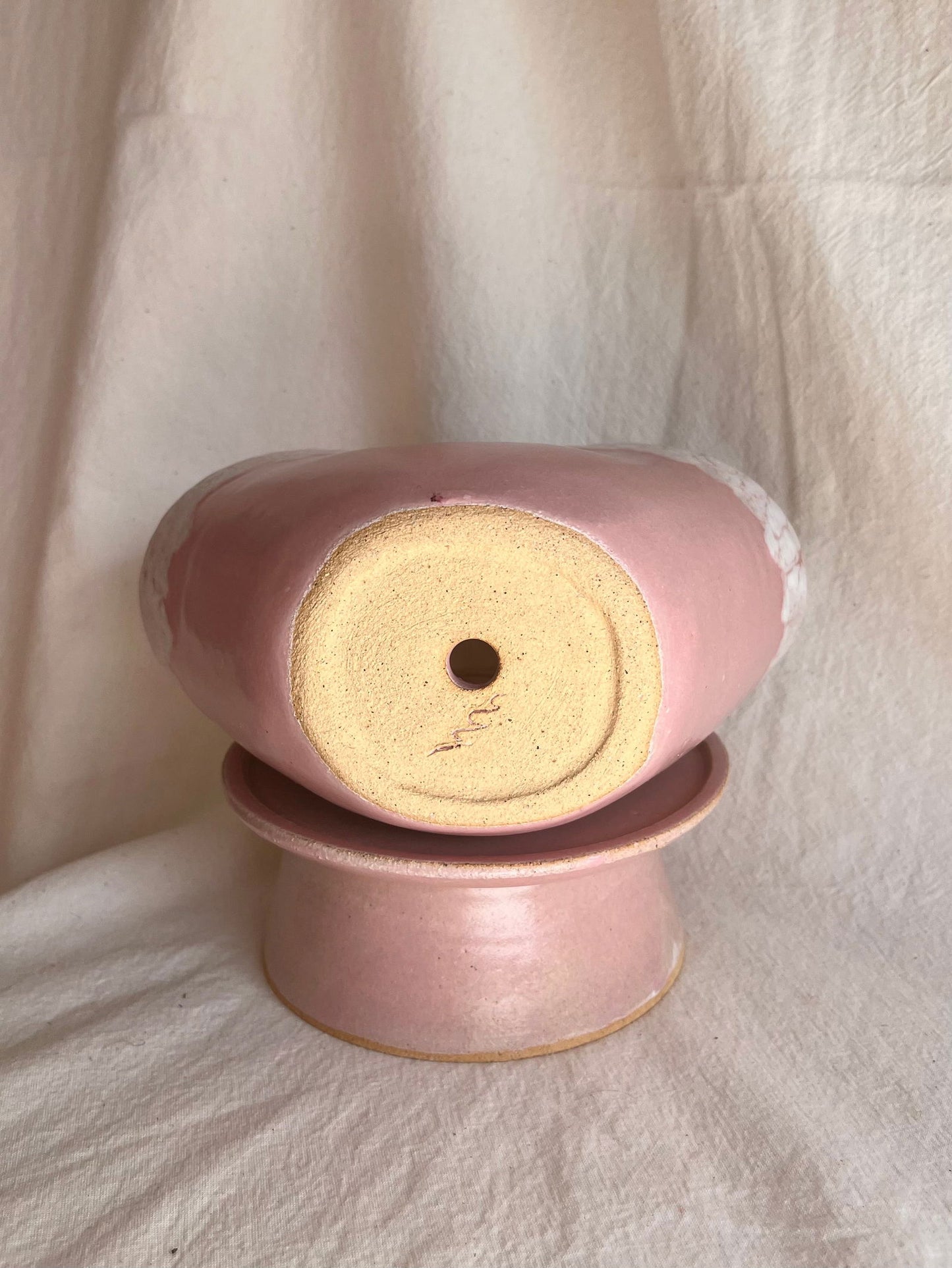 2 pink striped purse planter set - Mipa's pots and plants