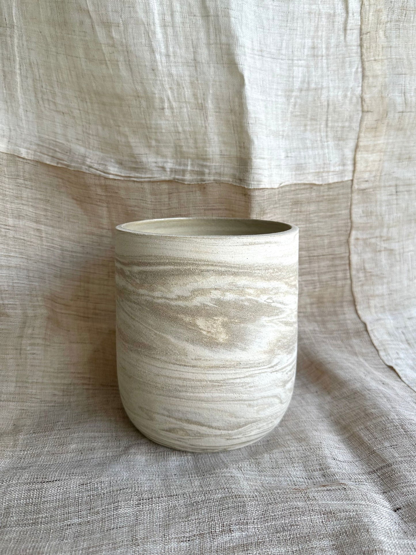 39 mud cream planter (7.25"tall) - Mipa's pots and plants