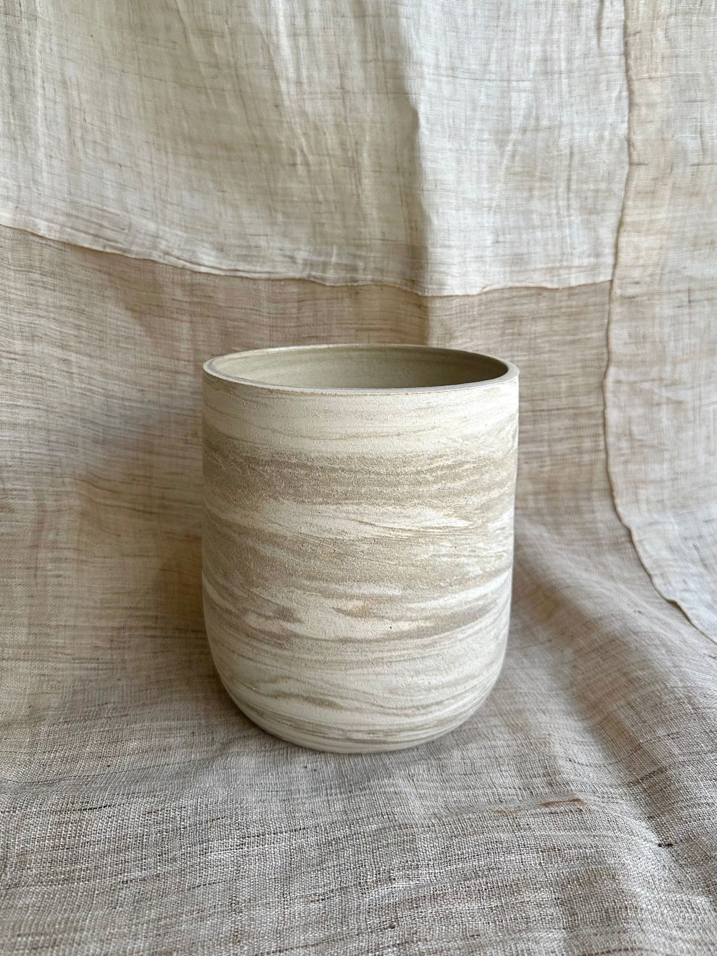 39 mud cream planter (7.25"tall) - Mipa's pots and plants