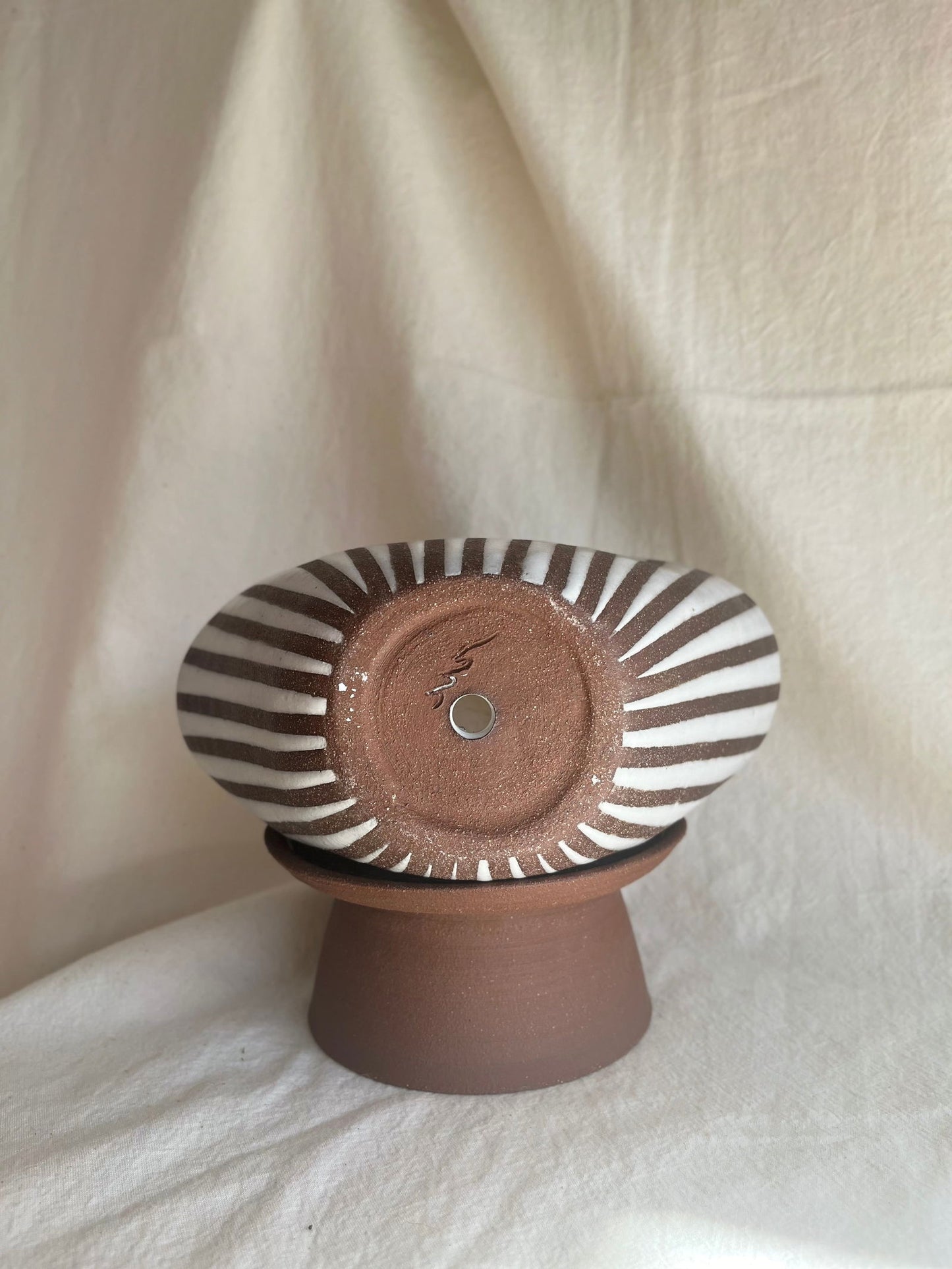 3 chocolate striped purse planter set - Mipa's pots and plants