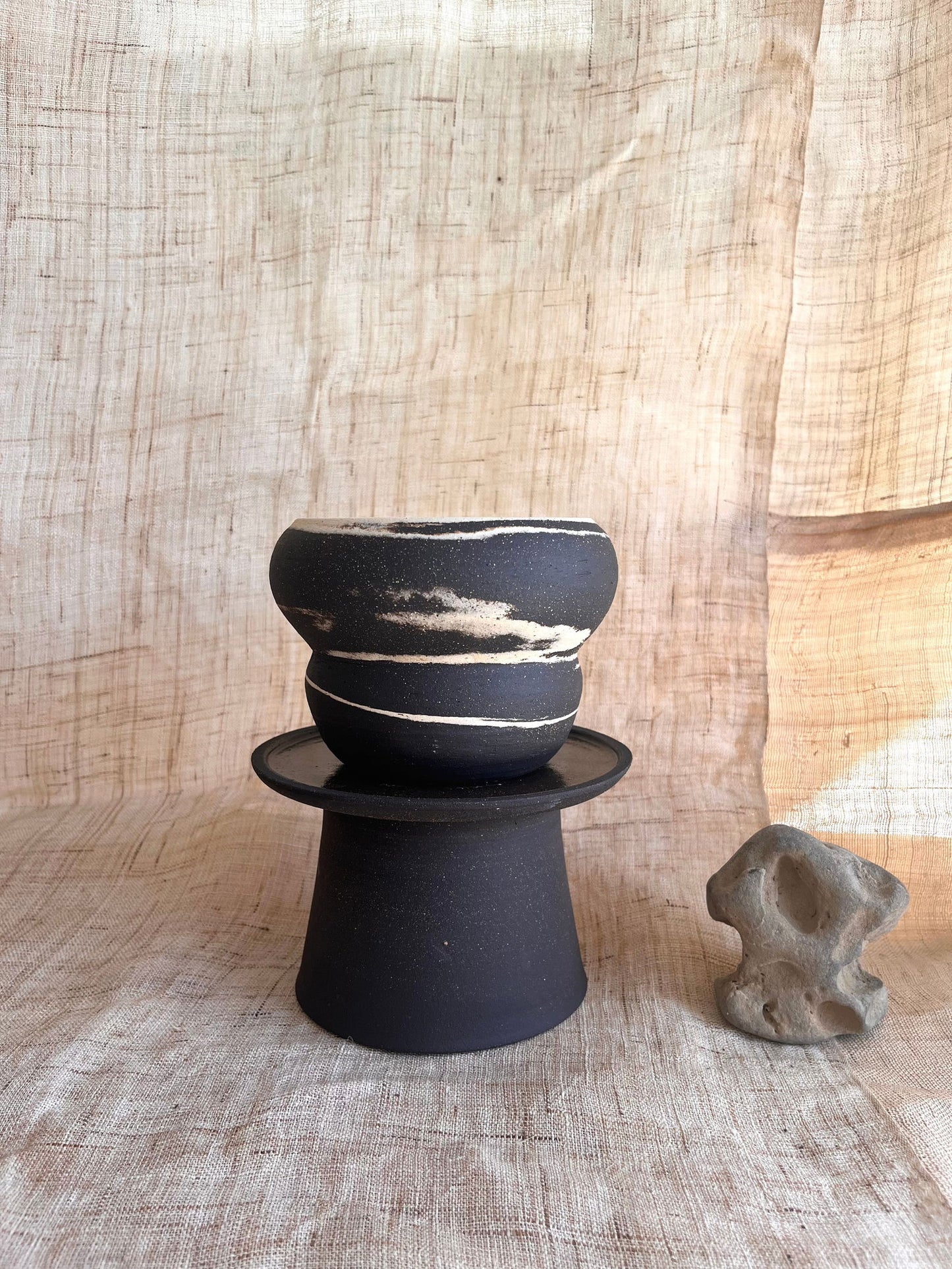 58 ink wash pedestal saucer set - Mipa's pots and plants