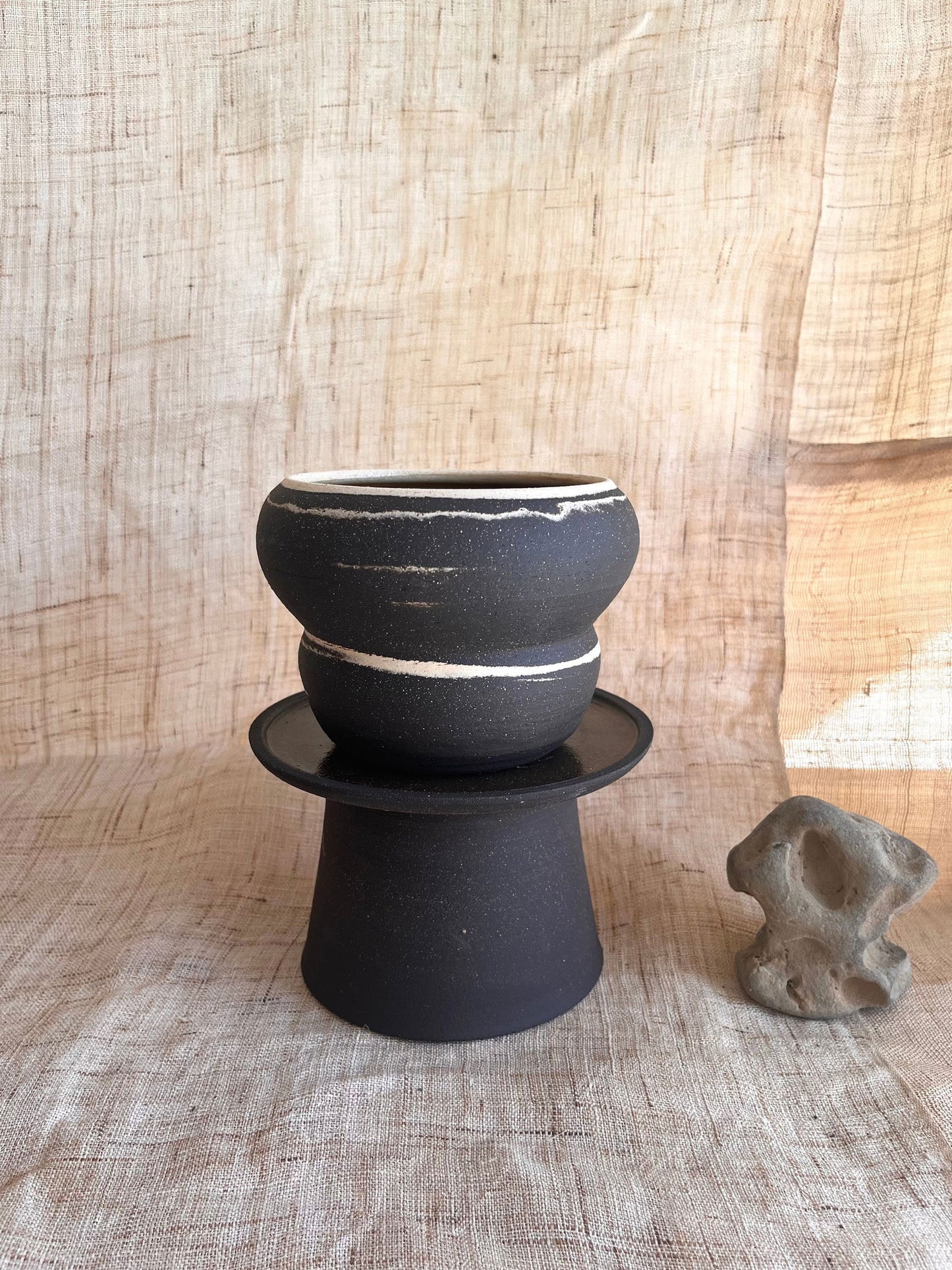 58 ink wash pedestal saucer set - Mipa's pots and plants