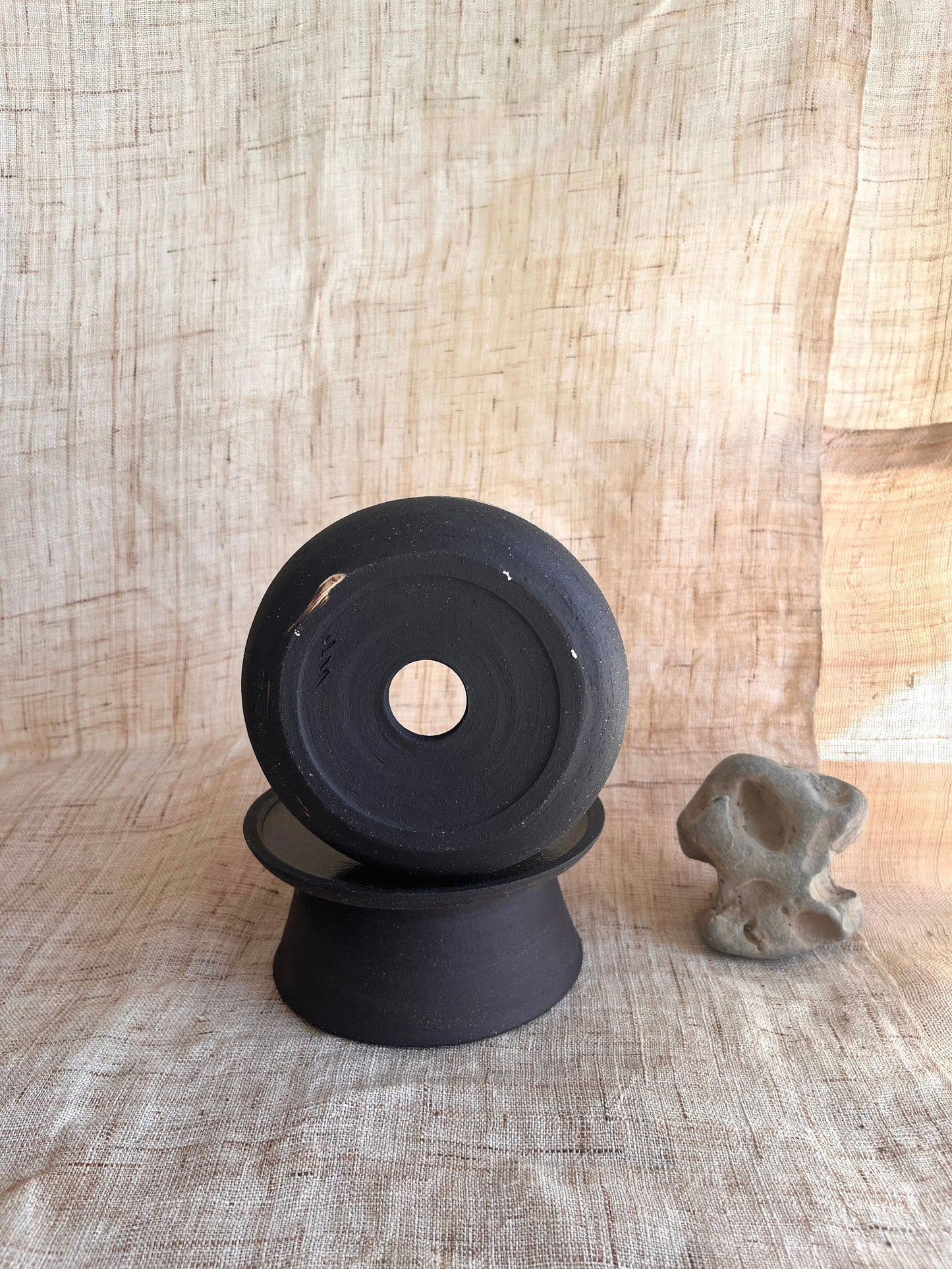59 ink wash pedestal saucer set - Mipa's pots and plants