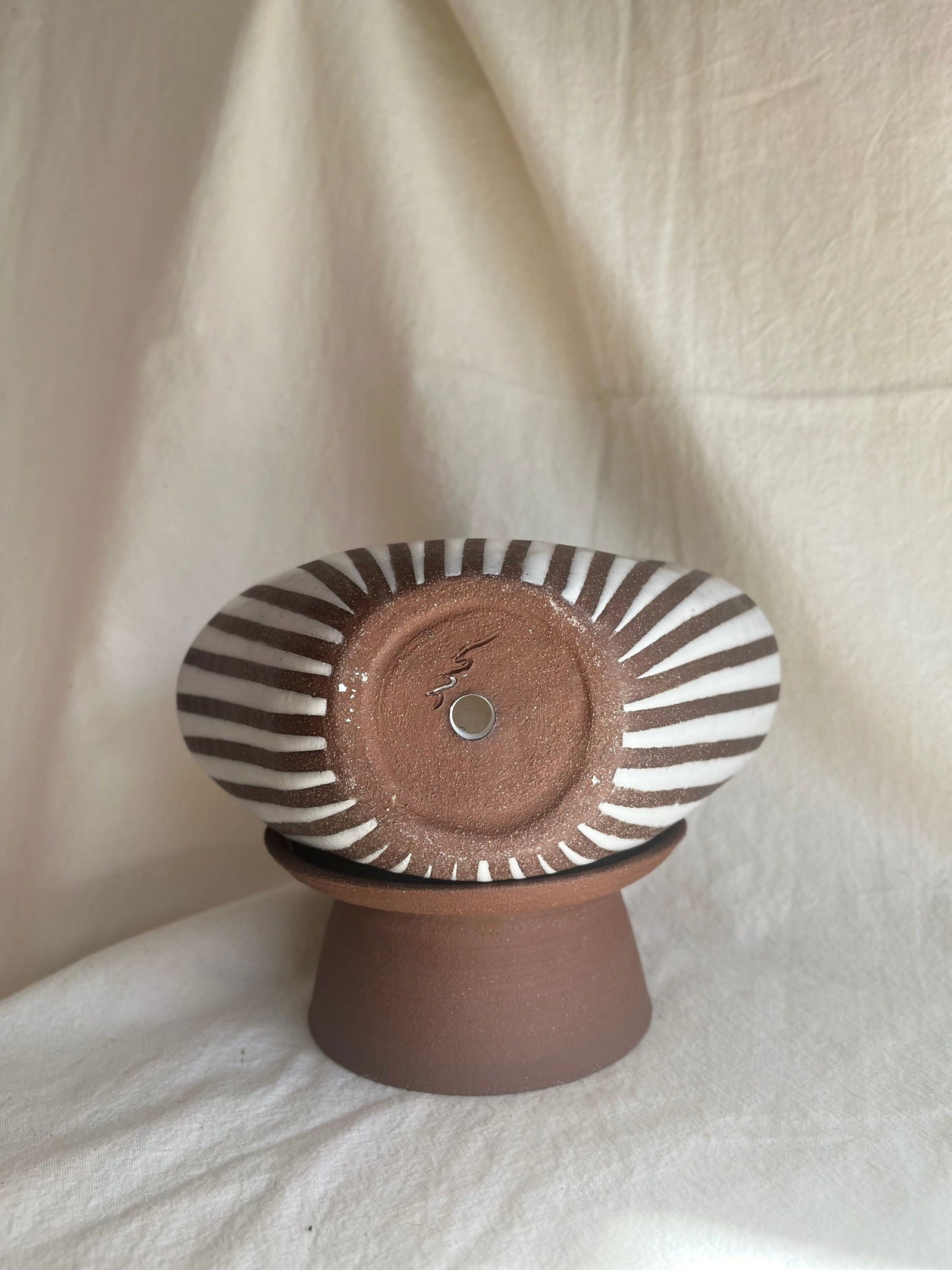 3 chocolate striped purse planter set - Mipa's pots and plants