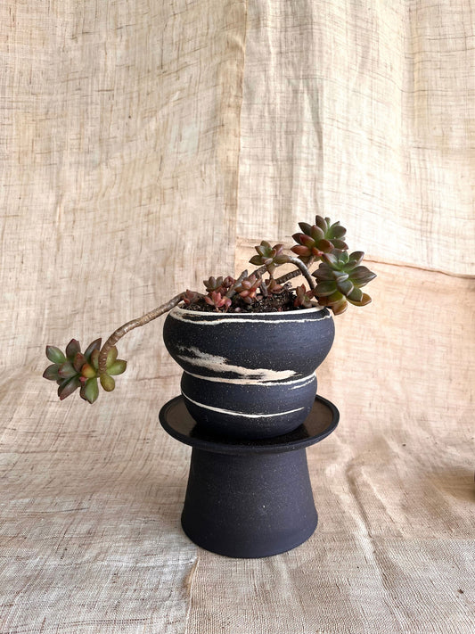 58 ink wash pedestal saucer set - Mipa's pots and plants