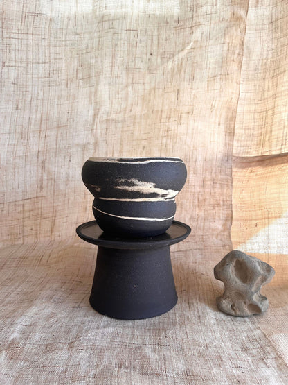 58 ink wash pedestal saucer set - Mipa's pots and plants
