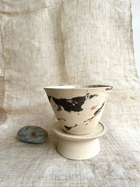 58 inkwash pedestal saucer set - Mipa's pots and plants