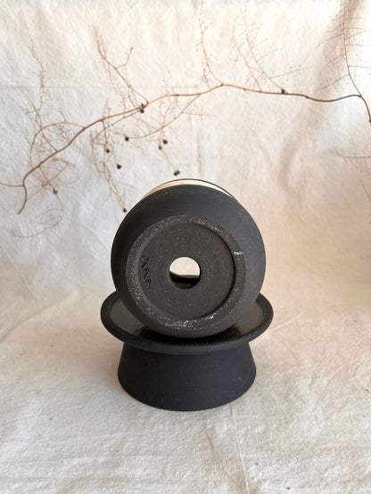 6 b&w pedestal saucer set - Mipa's pots and plants