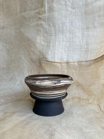 6 inkwash pedestal saucer set - Mipa's pots and plants