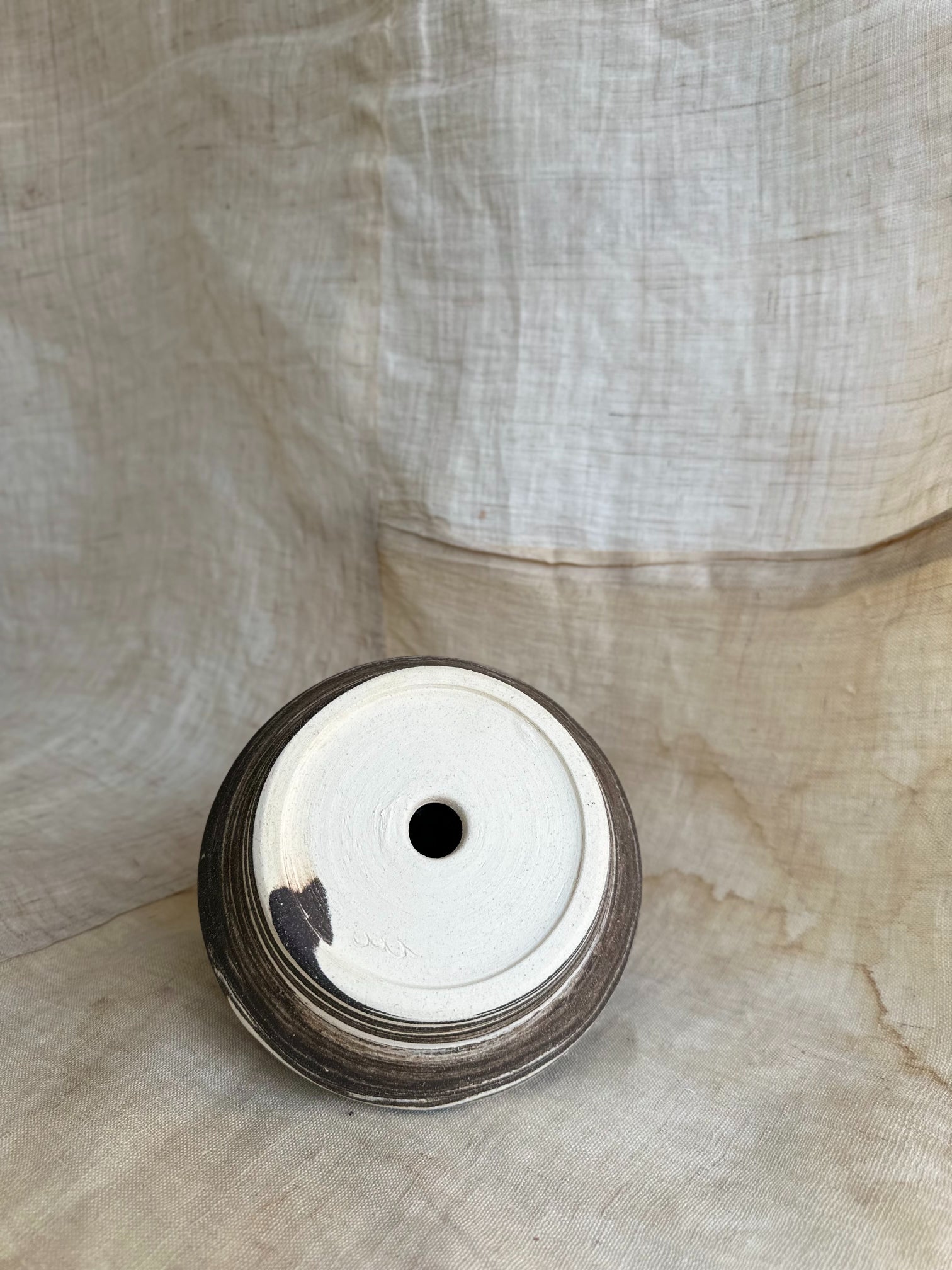 6 inkwash pedestal saucer set - Mipa's pots and plants