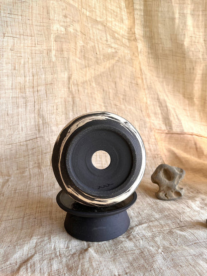 7 ink wash pedestal saucer set - Mipa's pots and plants