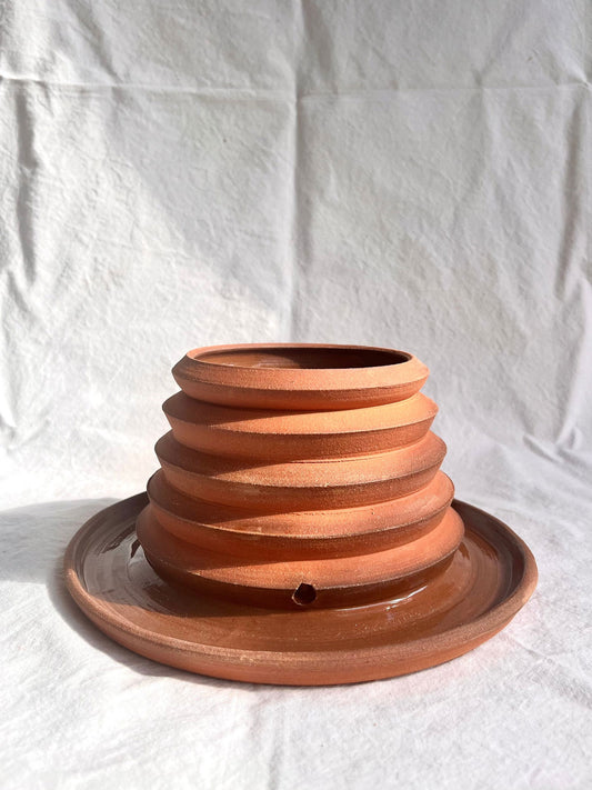 7 red pagoda planter - Mipa's pots and plants