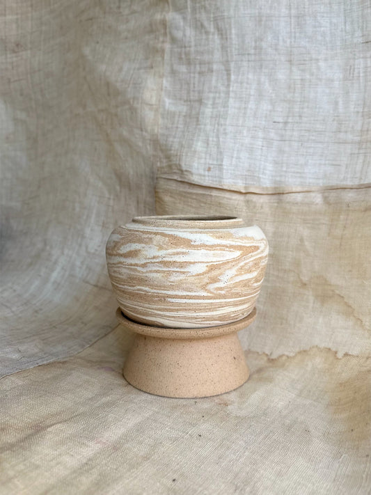 7 sandstorm pedestal saucer set - Mipa's pots and plants