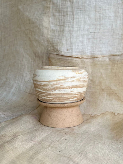 7 sandstorm pedestal saucer set - Mipa's pots and plants