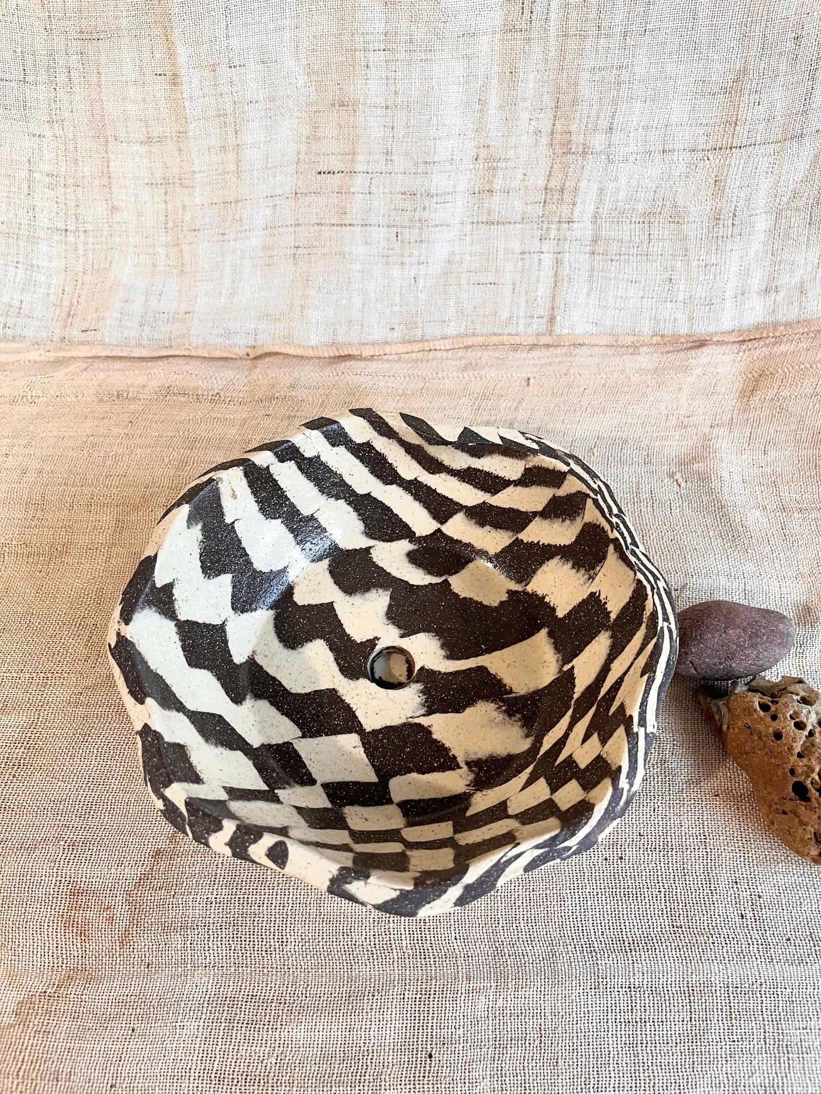 99 B/W mosaic pie planter set - Mipa's pots and plants