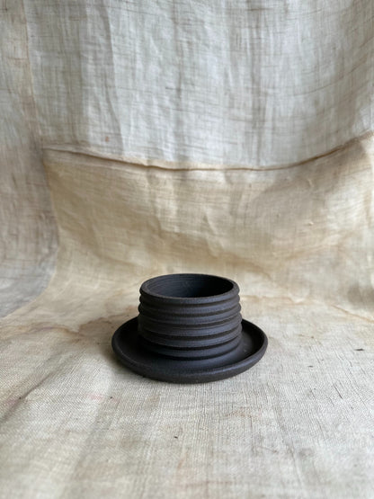 37 unglazed black mini pagoda planter