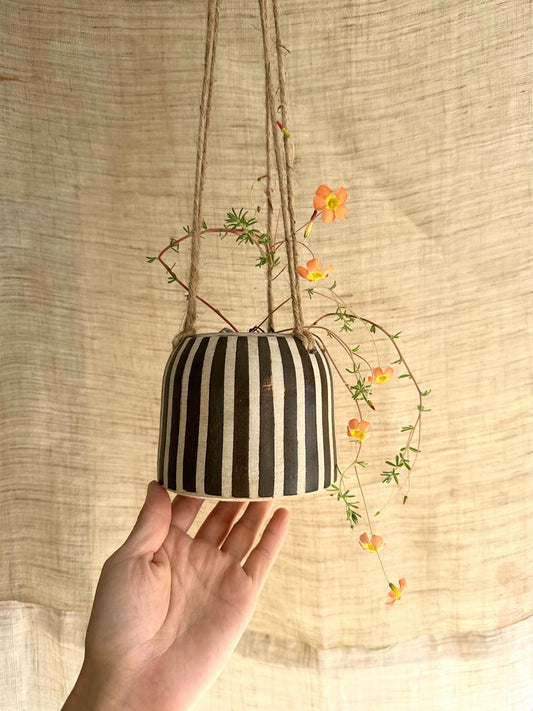 23 striped hanging planter