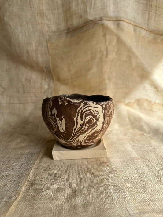 73 chocolate swirl marble planter set