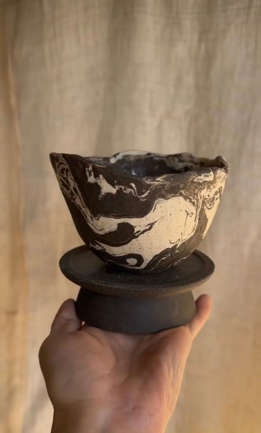 Inkwash pedestal saucer set - Mipa's pots and plants