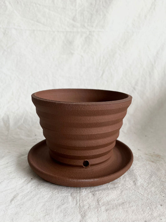 (Sale) 32 chocolate pagoda planter - Mipa's pots and plants