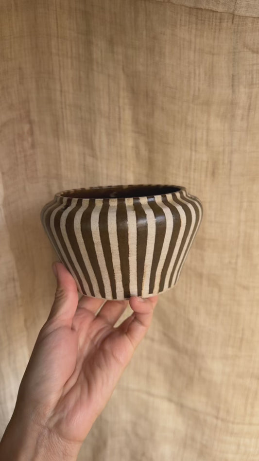 Striped hanging planter